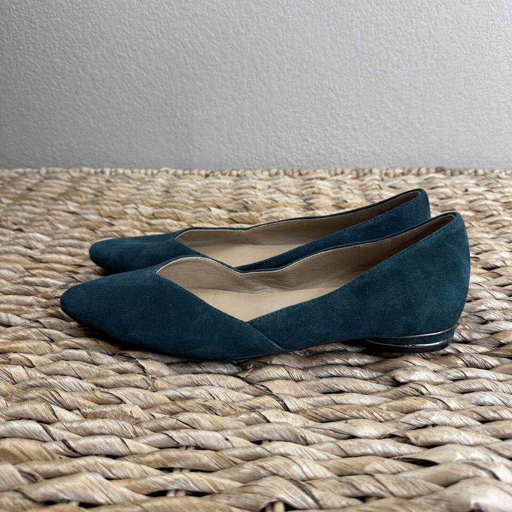 Naturalizer shoes women flats 6.5 W teal Havana flats suede Pointed Toes Career